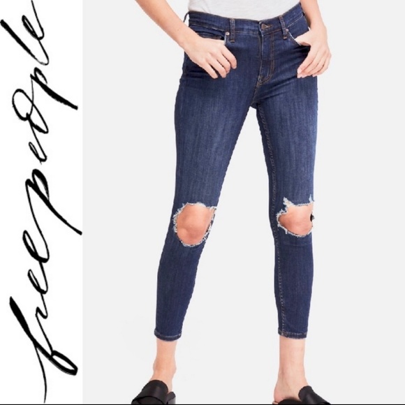 Free People Denim - 🚨NEW LIST! Free People Dark Busted Skinny Jeans